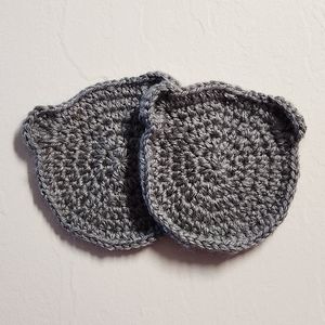 Set of Two Gray Bear Coasters